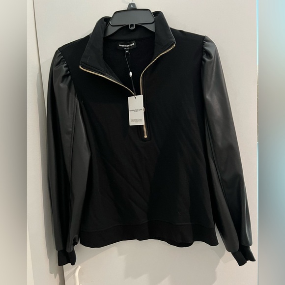 Generation Love NWT Lola Mixed Media Half Zip Sweatshirt Size XS - Picture 2 of 15